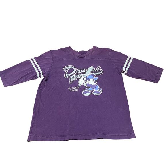 Vintage 90s Mickey Mouse Diamond Miners Cotton Jersey Size 14/16 - Picture 4 of 6